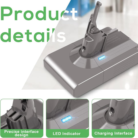 New 21.6V 4600mAh High Capacity Battery Replacement for Dyson V8 - Fit All V8 Models: V8 Absolute, Animal, Fluffy, Motorhead Vacuum Cleaner - with | Sold by Uncle Wiener's Wholesale