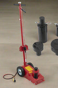 22 Ton Air Hydraulic Floor Jack – Full Side View in Red
35 Ton Air Hydraulic Jack with Adapters – Black Finish
Heavy-Duty Floor Jack Set – Both Sizes with Components
22 & 35 Ton Air Jacks – Extended Handle Setup
Close-Up of Hydraulic Lift Mechanism and Controls
Heavy-Duty Wheels and Lifting Saddle – Air Jack Detail