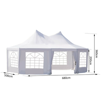 New 22 x 16 Ft Octagon PVC Party Tent – Waterproof High Roof Event Canopy with Church Windows – SKU S3074 - with | Sold by Uncle Wiener's Wholesale
