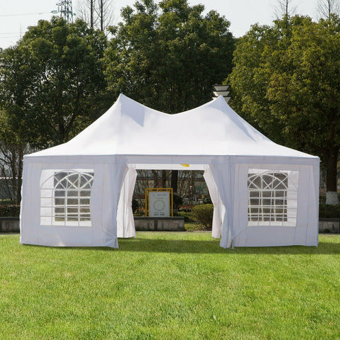 New 22 x 16 Ft Octagon PVC Party Tent – Waterproof High Roof Event Canopy with Church Windows – SKU S3074 - with | Sold by Uncle Wiener's Wholesale