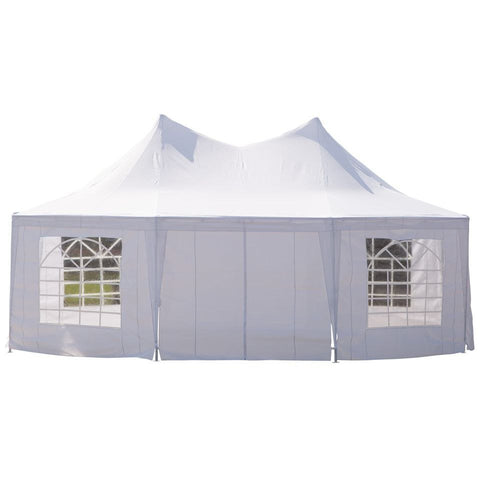 New 22 x 16 Ft Octagon PVC Party Tent – Waterproof High Roof Event Canopy with Church Windows – SKU S3074 - with | Sold by Uncle Wiener's Wholesale