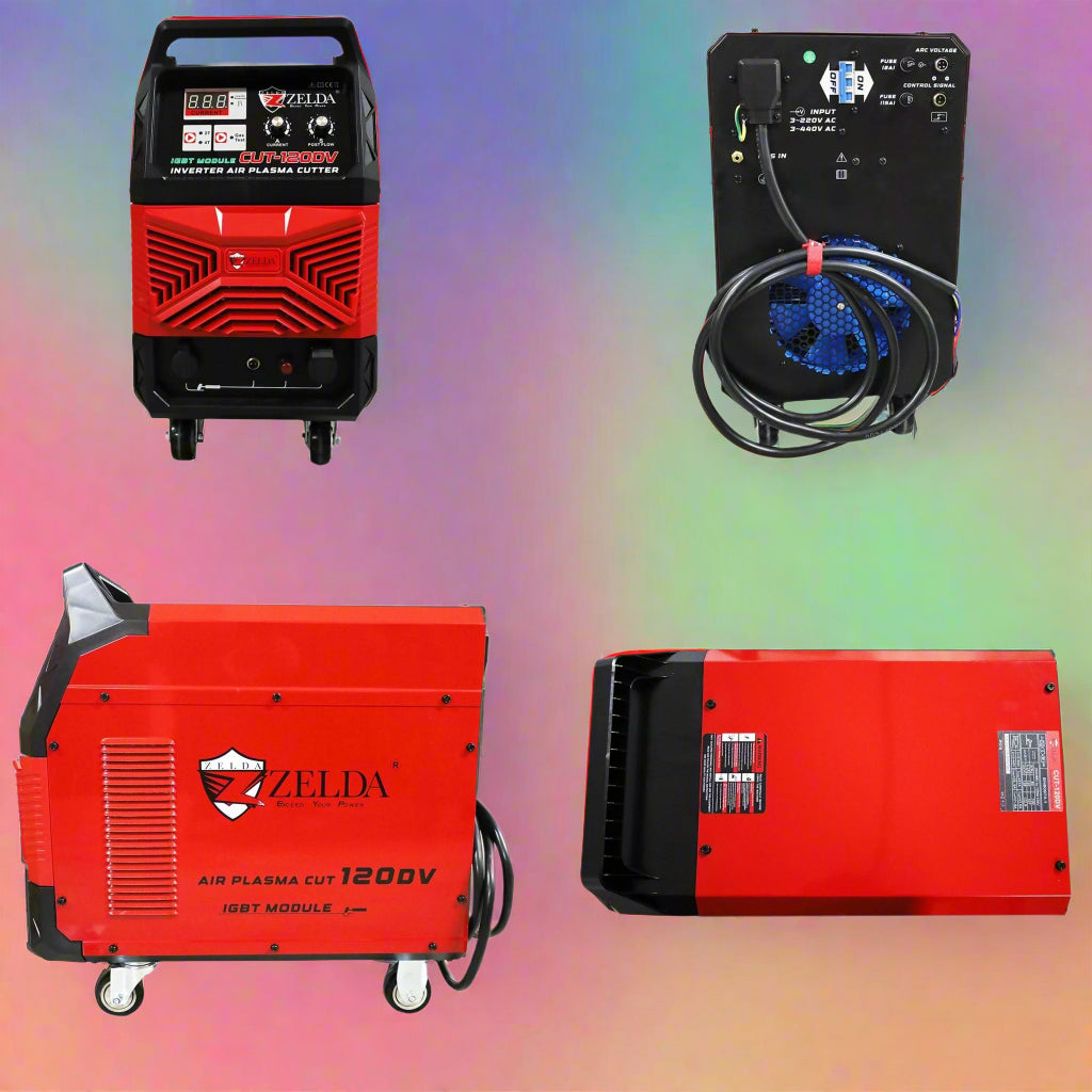 “CUT120DV heavy-duty plasma cutter front view red”

“3-phase digital CNC-ready plasma cutting machine”

“Industrial metal cutter with 30mm max cutting thickness”

“Portable heavy-duty 220V 440V plasma cutter CUT120DV”