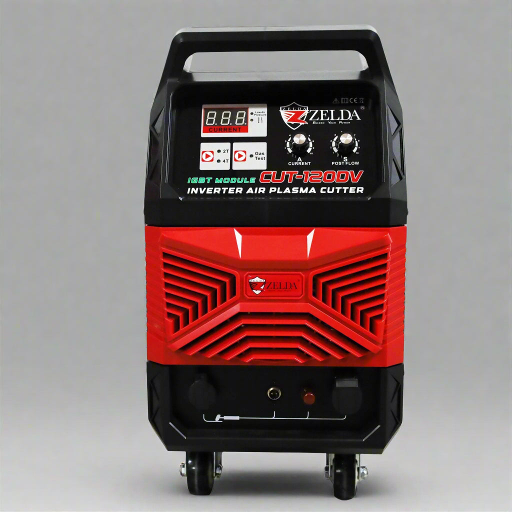 “CUT120DV heavy-duty plasma cutter front view red”

“3-phase digital CNC-ready plasma cutting machine”

“Industrial metal cutter with 30mm max cutting thickness”

“Portable heavy-duty 220V 440V plasma cutter CUT120DV”