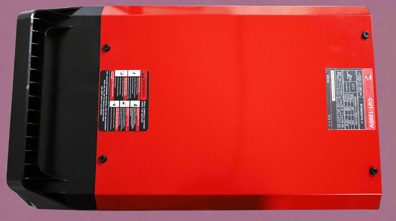 “CUT120DV heavy-duty plasma cutter front view red”

“3-phase digital CNC-ready plasma cutting machine”

“Industrial metal cutter with 30mm max cutting thickness”

“Portable heavy-duty 220V 440V plasma cutter CUT120DV”