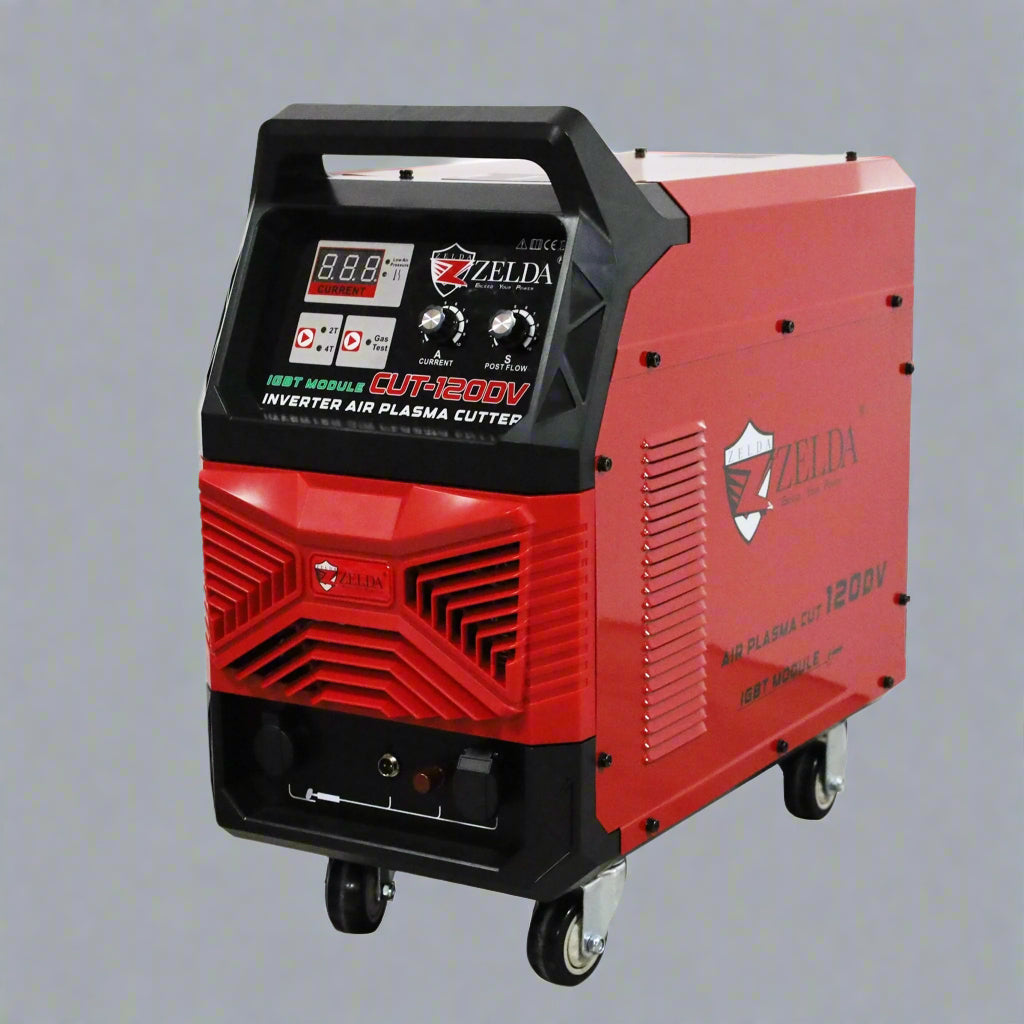 “CUT120DV heavy-duty plasma cutter front view red”

“3-phase digital CNC-ready plasma cutting machine”

“Industrial metal cutter with 30mm max cutting thickness”

“Portable heavy-duty 220V 440V plasma cutter CUT120DV”