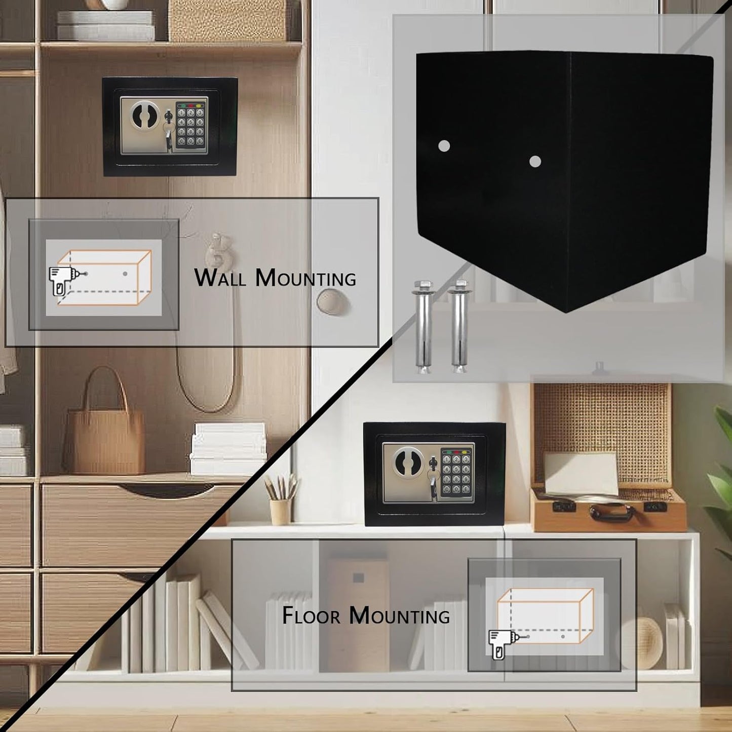 New 23, 1.2 & 1.85 Cu Ft Digital Keypad Safe Box Set – Secure Steel Lock Boxes for Home & Office Storage - with 0.23 Cu. Ft | Sold by Uncle Wiener's Wholesale