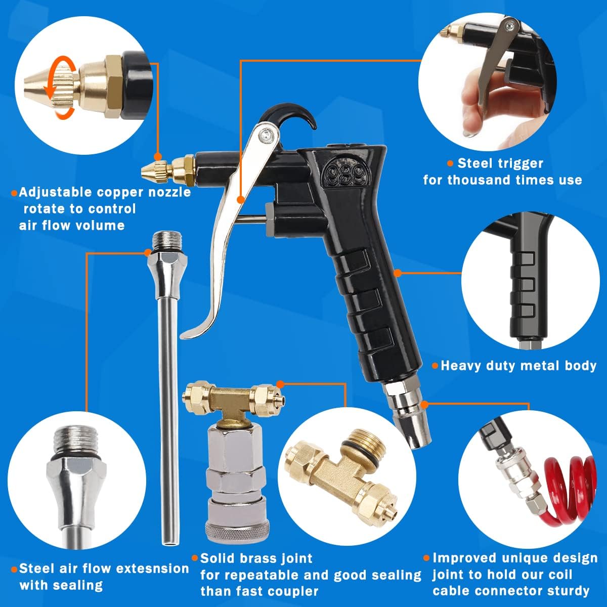 NEW 23 FT HEAVY DUTY TRUCK AIR DUSTER BLOW GUN CLEANING KIT - with | Sold by Uncle Wiener's Wholesale
