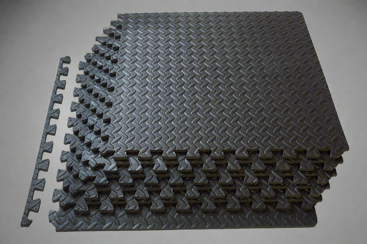 Interlocking EVA Foam Mat Set – Black Flooring Tiles