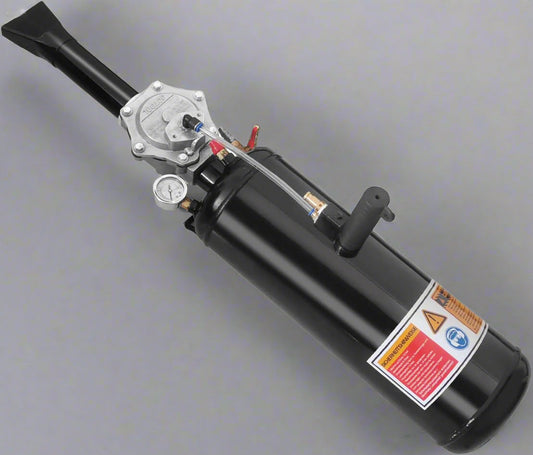 2.4 gallon tire bead blaster with pressure gauge and yellow tank
Pneumatic trigger valve tire bead seater tool
Heavy-duty tire bead seating tank for trucks and ATVs