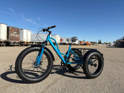 New 24″ Fat Tire Tricycle Bike | 3 - Wheel Adult Trike with Extra Wide Tires – Model 5295361 - with BLUE 5295361 | Sold by Uncle Wiener's Wholesale