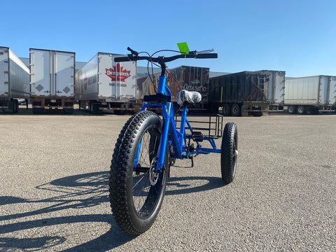 New 24″ Fat Tire Tricycle Bike | 3 - Wheel Adult Trike with Extra Wide Tires – Model 5295361 - with BLUE 5295361 | Sold by Uncle Wiener's Wholesale
