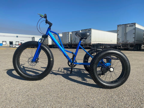 New 24″ Fat Tire Tricycle Bike | 3 - Wheel Adult Trike with Extra Wide Tires – Model 5295361 - with BLUE 5295361 | Sold by Uncle Wiener's Wholesale