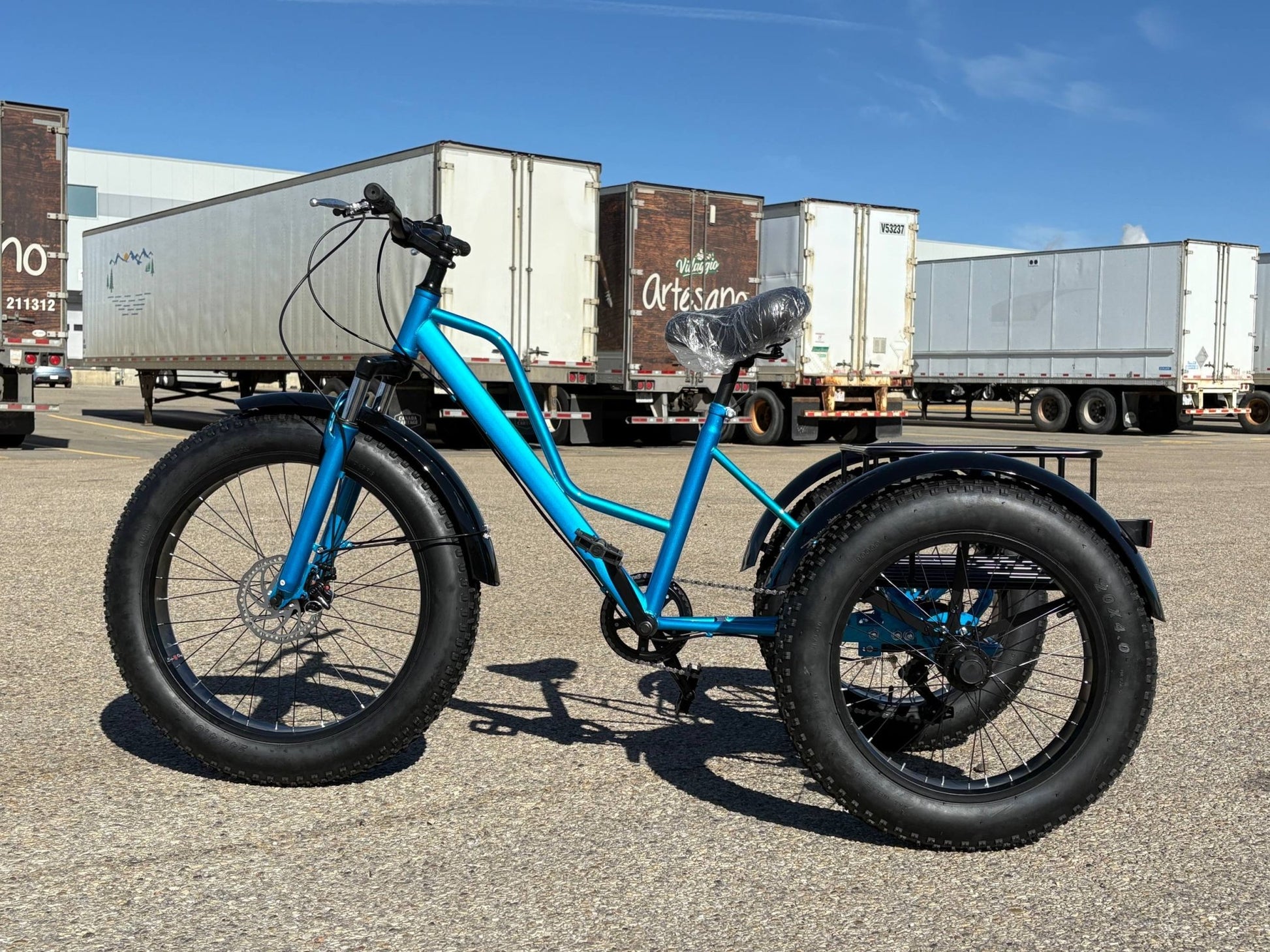 New 24″ Fat Tire Tricycle Bike | 3 - Wheel Adult Trike with Extra Wide Tires – Model 5295361 - with BLUE 5295361 | Sold by Uncle Wiener's Wholesale