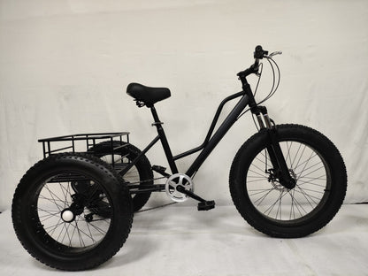 New 24″ Fat Tire Tricycle Bike | 3 - Wheel Adult Trike with Extra Wide Tires – Model 5295361 - with BLUE 5295361 | Sold by Uncle Wiener's Wholesale