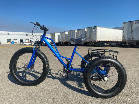 New 24″ Fat Tire Tricycle Bike | 3 - Wheel Adult Trike with Extra Wide Tires – Model 5295361 - with BLUE 5295361 | Sold by Uncle Wiener's Wholesale