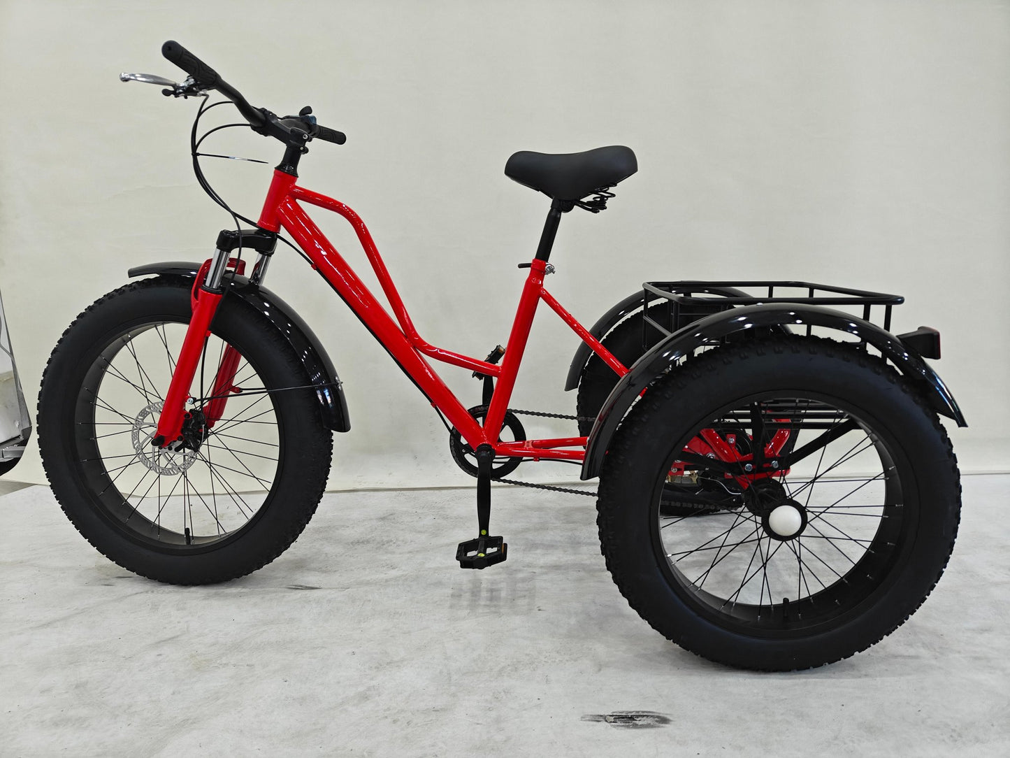 New 24″ Fat Tire Tricycle Bike | 3 - Wheel Adult Trike with Extra Wide Tires – Model - with BLACK 5295362 | Sold by Uncle Wiener's Wholesale