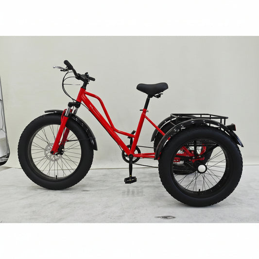 New 24″ Fat Tire Tricycle Bike | 3 - Wheel Adult Trike with Extra Wide Tires – Model - with BLACK 5295362 | Sold by Uncle Wiener's Wholesale