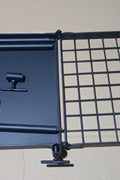 24 inch folding campfire grill with heavy-duty steel grate
Portable black camping grill with foldable legs over a fire pit
Outdoor camping fire grate with 24” surface for pots and pans