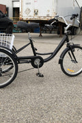 New 24 - Inch Adult Tricycle 3 - Wheel Bicycle with Basket – 7 - Speed Shimano – SKUTRI24ADULT - with 24″ | Sold by Uncle Wiener's Wholesale