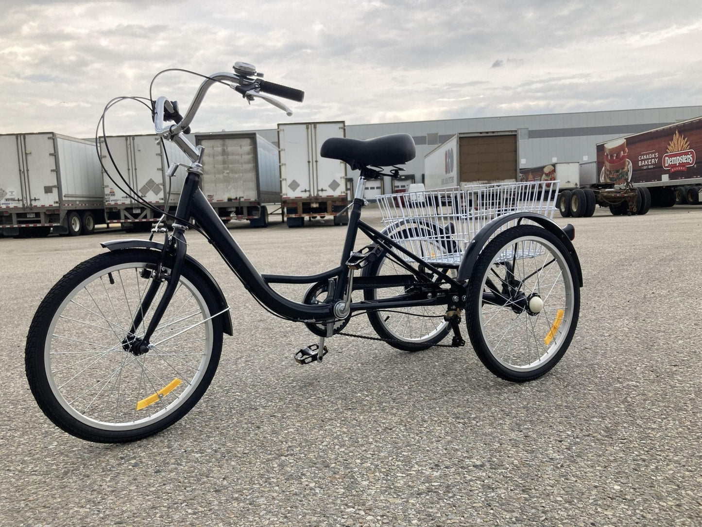 New 24 - Inch Adult Tricycle 3 - Wheel Bicycle with Basket – 7 - Speed Shimano – SKUTRI24ADULT - with 24″ | Sold by Uncle Wiener's Wholesale