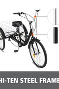 New 24 - Inch Adult Tricycle 3 - Wheel Bicycle with Basket – 7 - Speed Shimano – SKUTRI24ADULT - with 24″ | Sold by Uncle Wiener's Wholesale
