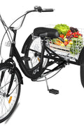 New 24 - Inch Adult Tricycle 3 - Wheel Bicycle with Basket – 7 - Speed Shimano – SKUTRI24ADULT - with 24″ | Sold by Uncle Wiener's Wholesale