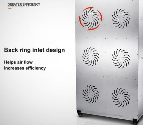 Front view of 24-layer stainless steel food dehydrator with digital controls

Display panel of commercial dehydrator with LED screen

Dehydrator trays showing fruits and herbs drying

Beef jerky inside stainless steel dehydrator

Dehydrated apple chips, mango, and banana slices in dehydrator