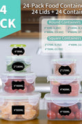 Stackable BPA-Free Food Storage Containers Round and Square