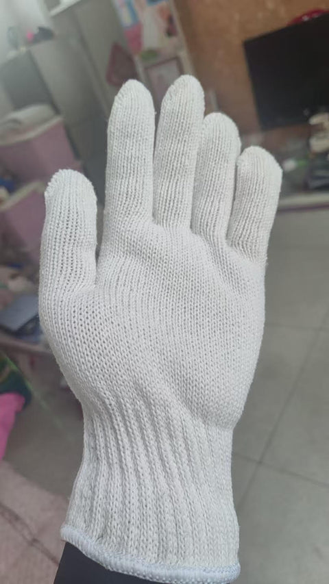 New 24 - Pack White Cotton Gloves | Reusable Lightweight Work Gloves – 250512W - with | Sold by Uncle Wiener's Wholesale