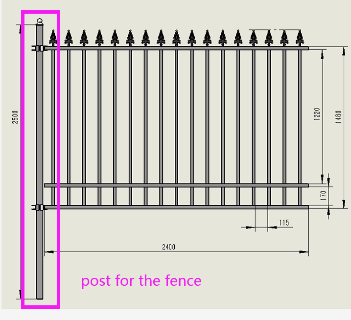 "240 FT wrought iron fence panel kit with black powder-coated finish"

"Heavy-duty steel fencing system for perimeter security"

"Wrought iron fence panels with posts for outdoor fencing – 10 ft panels"