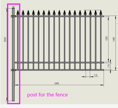 "240 FT wrought iron fence panel kit with black powder-coated finish"

"Heavy-duty steel fencing system for perimeter security"

"Wrought iron fence panels with posts for outdoor fencing – 10 ft panels"