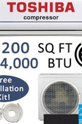 Toshiba 24,000 BTU Ductless Mini Split AC with Install Kit

Indoor air handler with remote control – 1 ton mini split

Outdoor condenser unit with Toshiba compressor

Full mini split AC installation kit (copper lines, drain pipe)

Quiet inverter ductless air conditioner setup