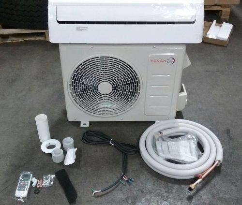 Toshiba 24,000 BTU Ductless Mini Split AC with Install Kit

Indoor air handler with remote control – 1 ton mini split

Outdoor condenser unit with Toshiba compressor

Full mini split AC installation kit (copper lines, drain pipe)

Quiet inverter ductless air conditioner setup