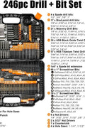 New 246 PCS Wood, Metal & Masonry Drill Bit Set – Comprehensive Multi - Material Drill Tool Kit ETDBA246 - with | Sold by Uncle Wiener's Wholesale