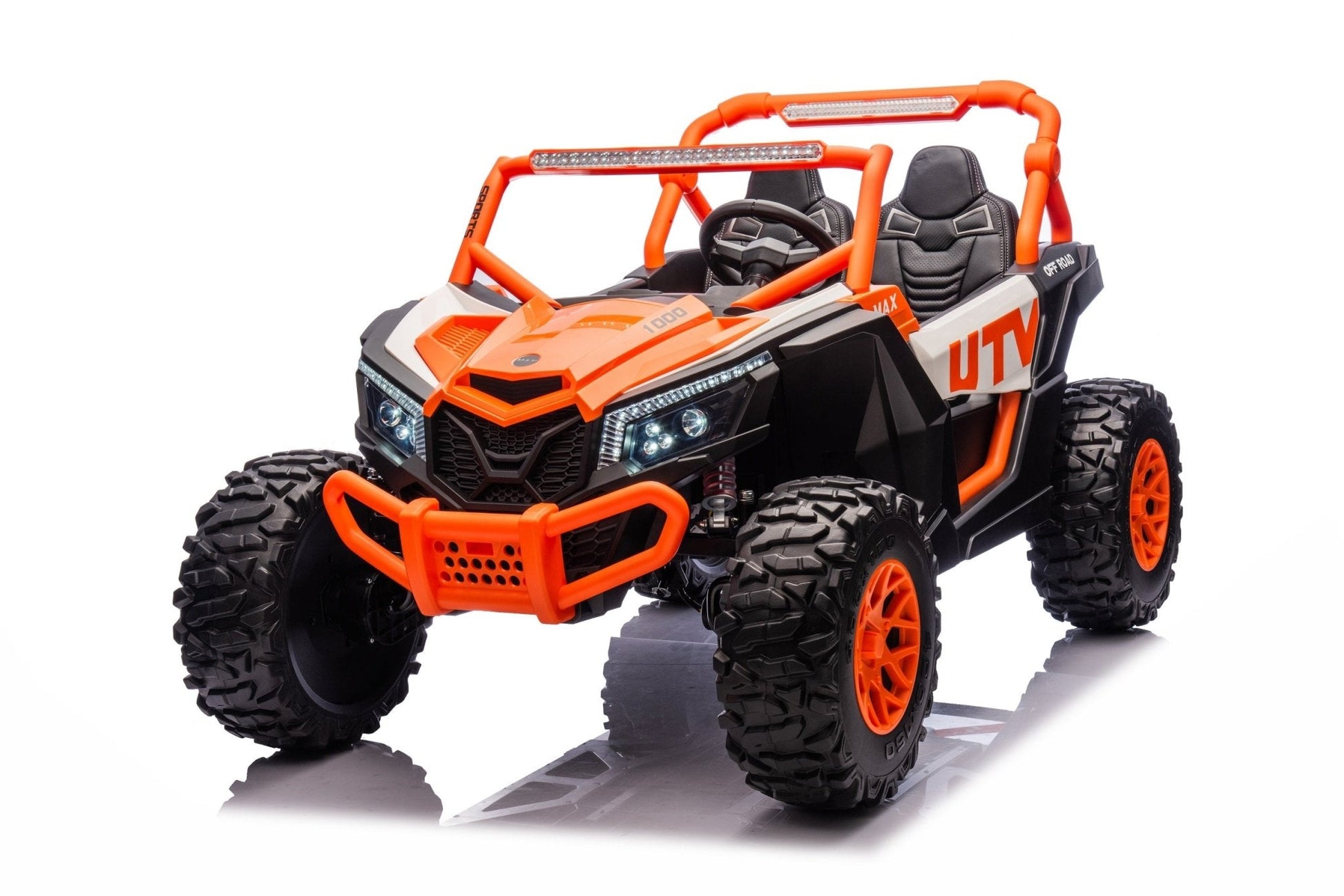 NEW 24V Deluxe UTV Ride - On – 4WD Kids Electric Car - with Orange & White | Sold by Uncle Wiener's Wholesale