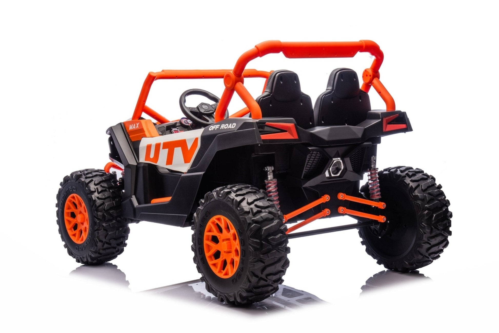 NEW 24V Deluxe UTV Ride - On – 4WD Kids Electric Car - with Orange & White | Sold by Uncle Wiener's Wholesale