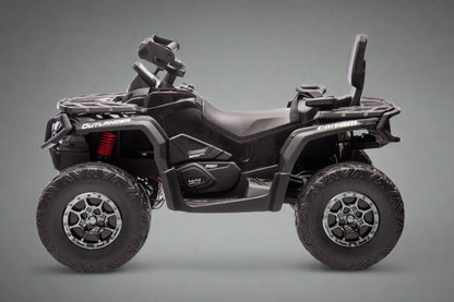 Black Can-Am kids ride-on ATV with LED lights

Side view of Can-Am 24V ATV toy with two seats

Front view of Can-Am Outlander kids ride-on ATV

Kids electric ATV with rugged tires and suspension

Dual-seat ride-on ATV for kids with Bluetooth and LED

