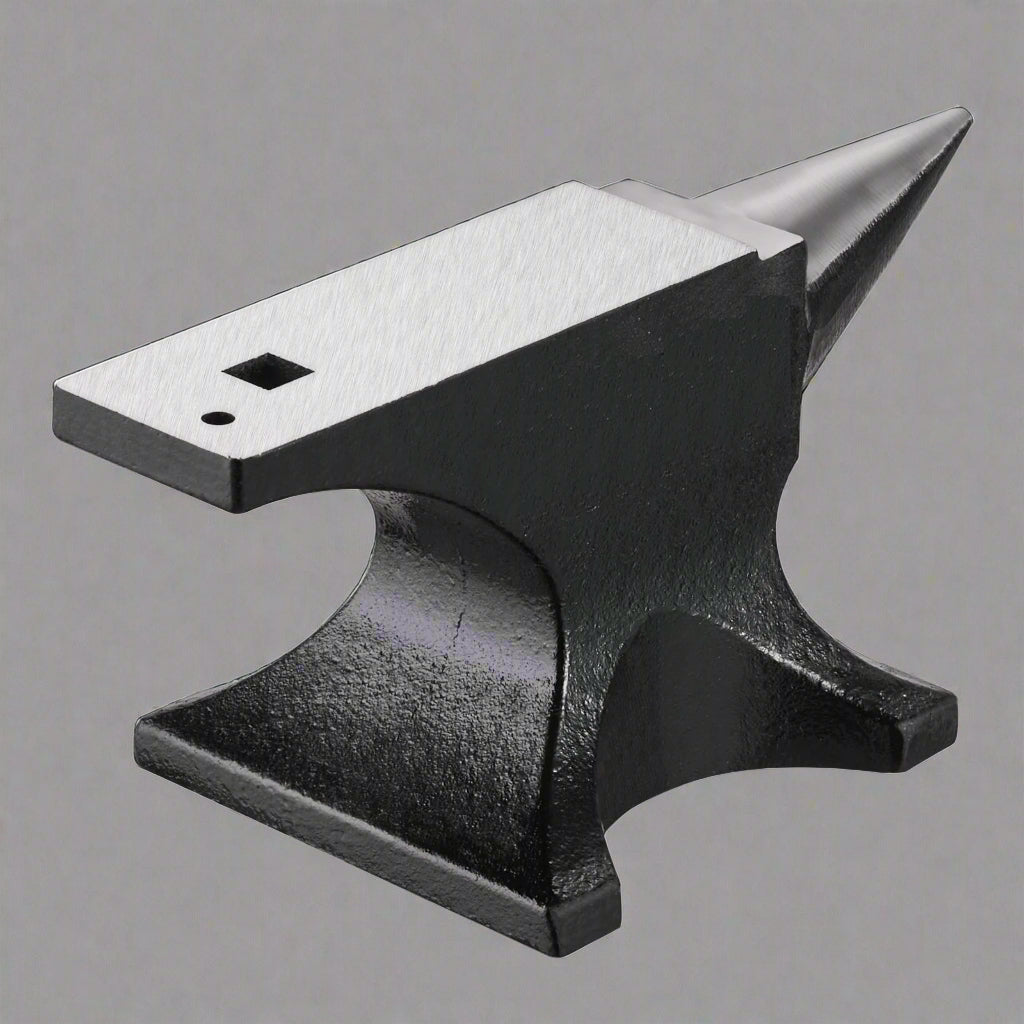 “25 lb cast iron blacksmith anvil with horn”

“88 lb horn anvil for forging and metalwork”

“Heavy-duty blacksmithing tool with cast iron construction”

“Side view of horned blacksmith anvil on white background”