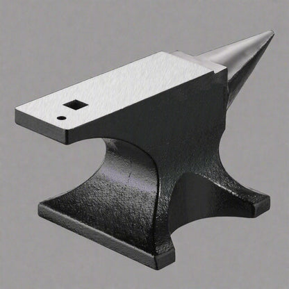 “25 lb cast iron blacksmith anvil with horn”

“88 lb horn anvil for forging and metalwork”

“Heavy-duty blacksmithing tool with cast iron construction”

“Side view of horned blacksmith anvil on white background”