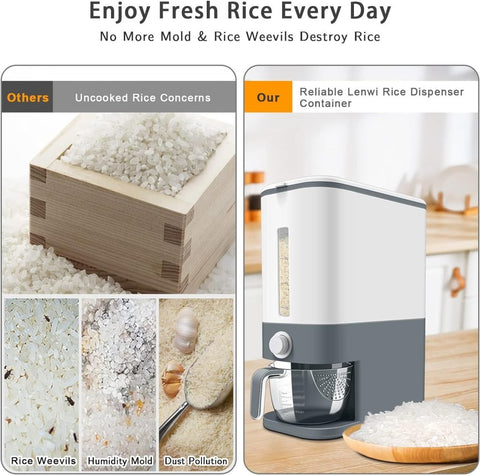 New 25 lbs Rice & Grain Dispenser – Bulk Food Storage & Easy Dispensing Container S1125 - with | Sold by Uncle Wiener's Wholesale
