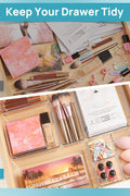 Custom Drawer Layouts Using 25-Piece Clear Plastic Organizer Set