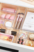 Multi-Size Clear Storage Trays for Makeup, Tools, and Office Supplies