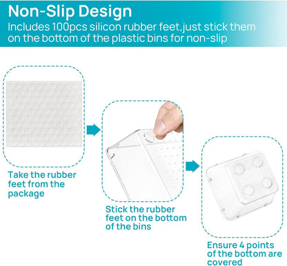 Organized Makeup and Vanity Items Using Clear Drawer Organizer Set