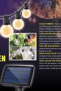 New 25FT Solar G40 LED String Lights – 25 Warm White Bulbs for Outdoor Garden, Patio, Backyard 527021 - with | Sold by Uncle Wiener's Wholesale