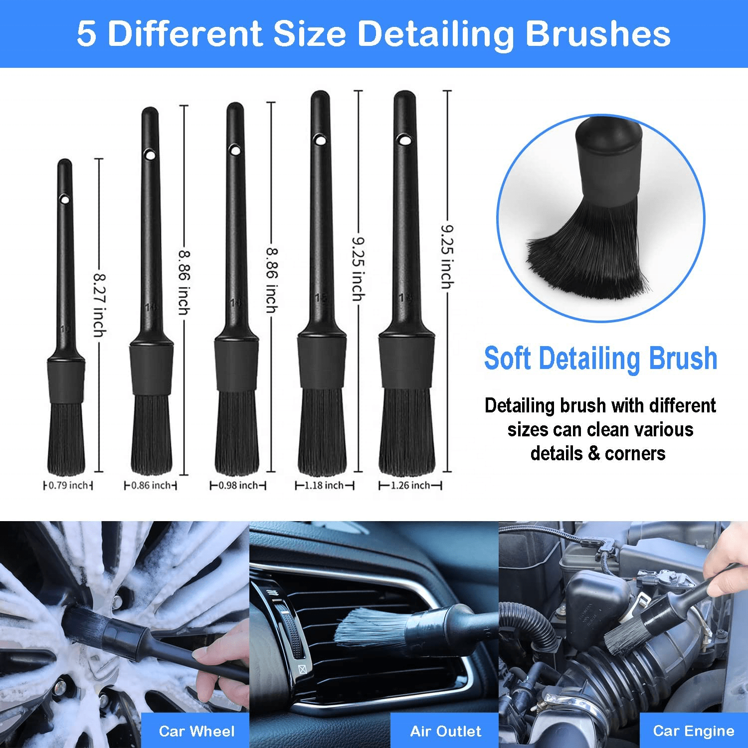 New 26 PCS Car Detailing Brush Set Auto Detailing Kit with Buffing Sponges 26PDB - with | Sold by Uncle Wiener's Wholesale