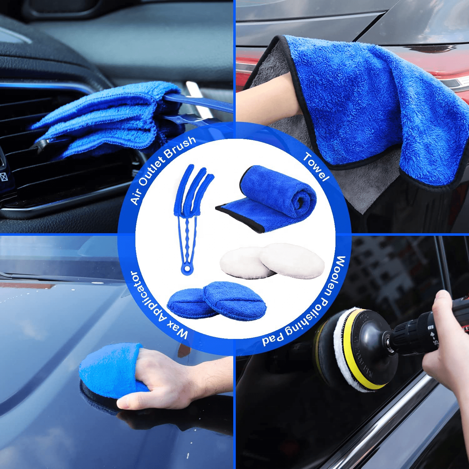 New 26 PCS Car Detailing Brush Set Auto Detailing Kit with Buffing Sponges 26PDB - with | Sold by Uncle Wiener's Wholesale