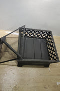 New 26" Square Firepit with Antique Bronze Finish & Spark Guard – Embossed Design | SKU: XY0616 - with | Sold by Uncle Wiener's Wholesale