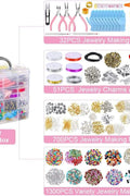 Jewelry making kit full set with pliers and beads

Jewelry tools and findings in plastic organizer

DIY jewelry accessories for crafting

Beads and charms assortment for bracelets

Jewelry-making supplies arranged in tiers

