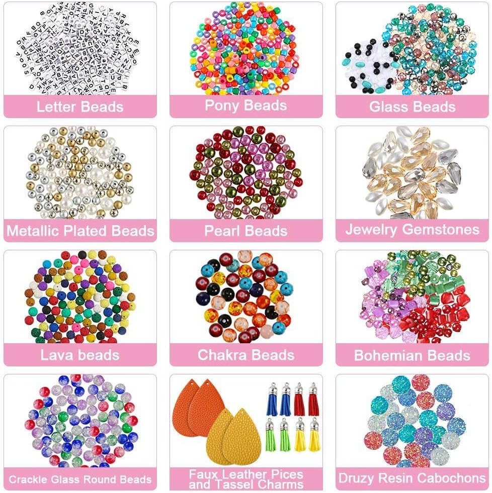 Jewelry making kit full set with pliers and beads

Jewelry tools and findings in plastic organizer

DIY jewelry accessories for crafting

Beads and charms assortment for bracelets

Jewelry-making supplies arranged in tiers

