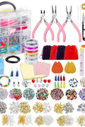 Jewelry making kit full set with pliers and beads

Jewelry tools and findings in plastic organizer

DIY jewelry accessories for crafting

Beads and charms assortment for bracelets

Jewelry-making supplies arranged in tiers

